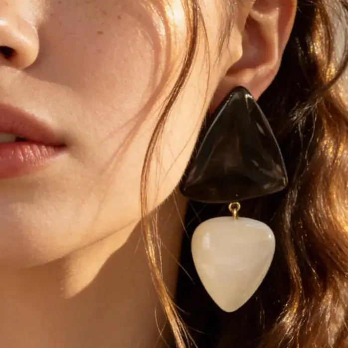 Retro Geometric Triangle Drop Earrings for Women Vintage Style Jewelry