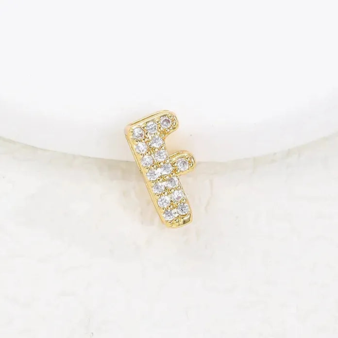 18K Gold Plated Zircon Initial Necklace Women Mini Alphabet Choker Gift