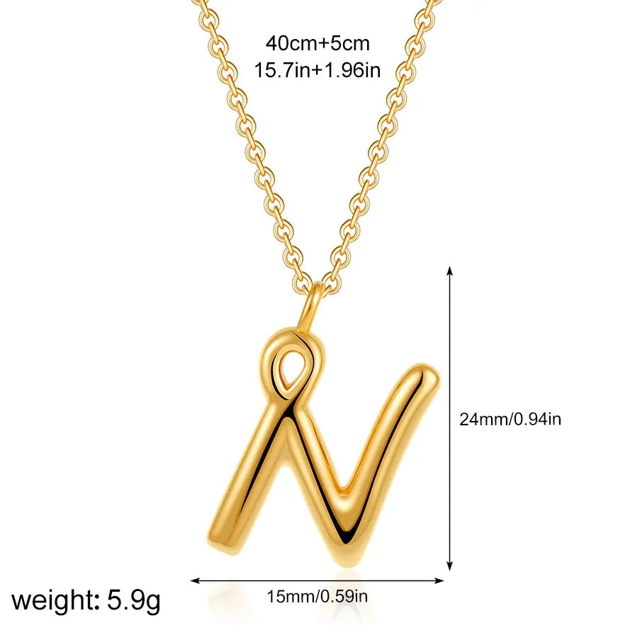 18K Gold Plated A-Z Initial Necklace Waterproof Alphabet Choker Jewelry Gift Women