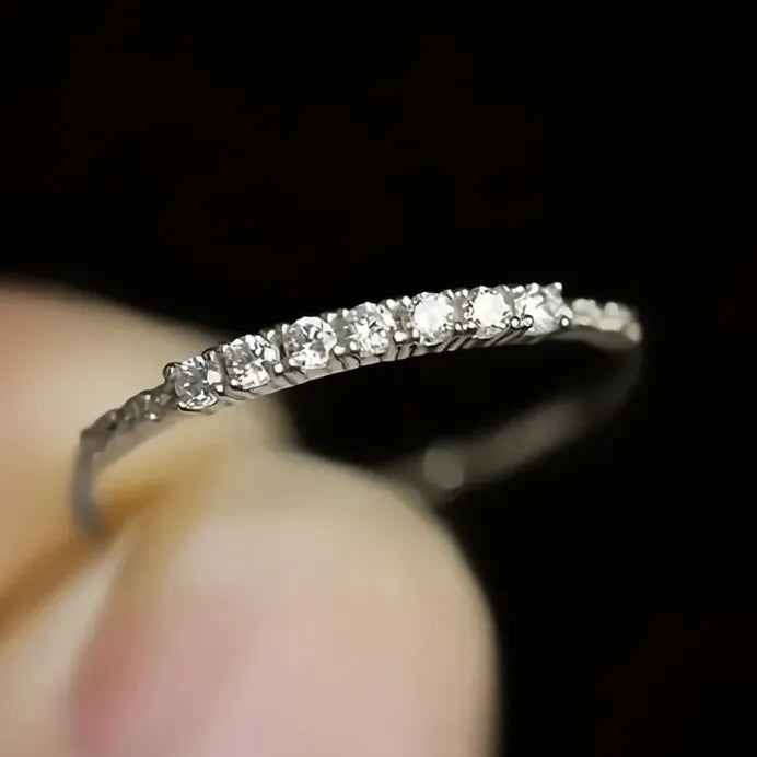 Geometric CZ Inlaid Silver & Gold Rings for Women Elegant Fashion Jewelry