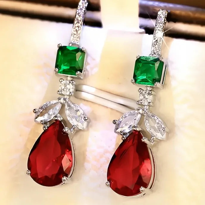 Fashion Women's Geometric Drop Earrings with Cubic Zirconia Pendant Trendy Jewelry for Anniversary
