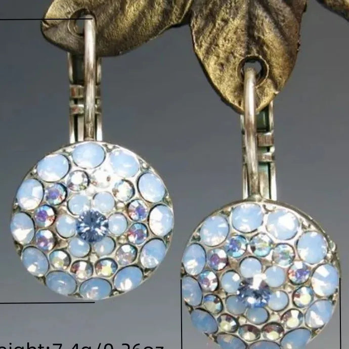 Silver Gold Geometric Rhinestone Imitation Pearl Turquoise Bead Drop Earrings for Women