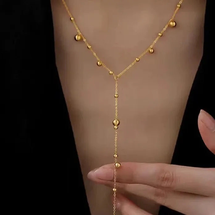 Gold Color Large Elliptical Geometric Pendant Necklace Chunky Chain Gift