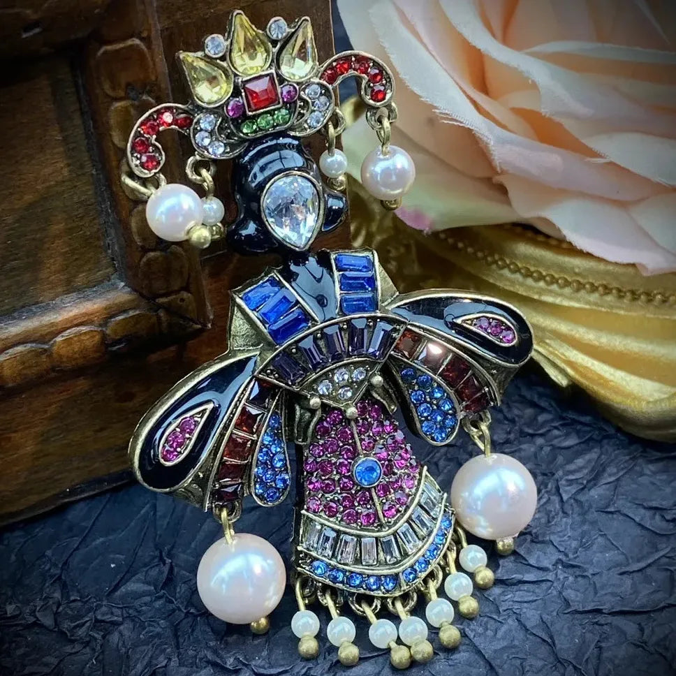 Vintage Luxury Western Tassel Brooch Elegant Jewelry Gift for Men Women