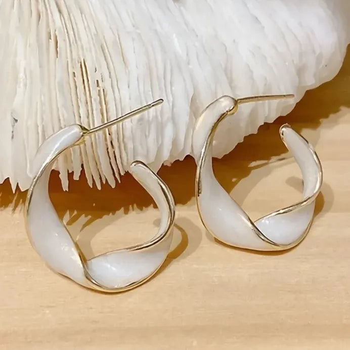 Charming Women’s Gold Geometric Twisty Hoop Earrings Fashion Jewelry