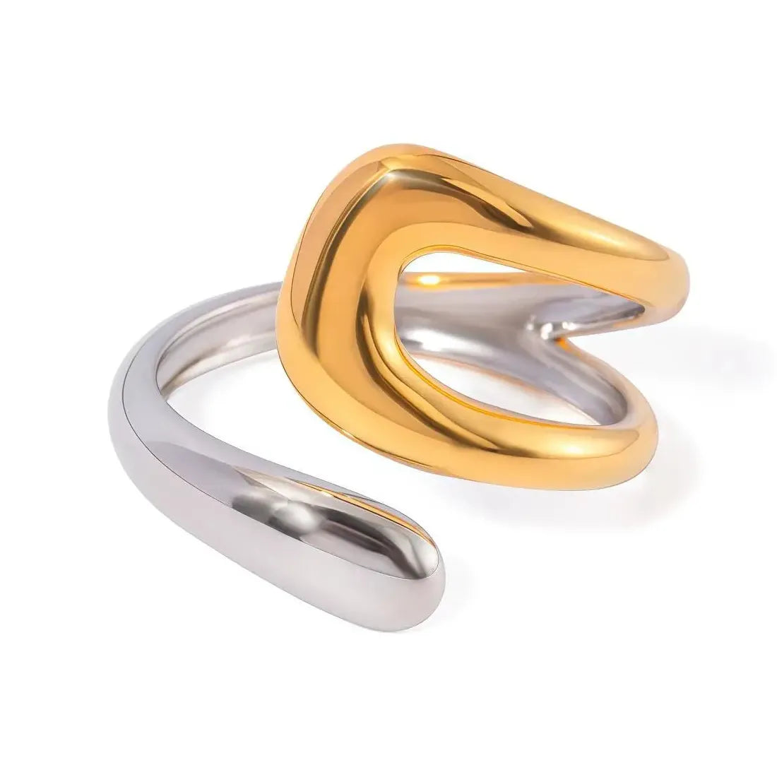 Stainless Steel Women’s Rings Gold Silver Irregular Line Classic Wedding Jewelry Gift
