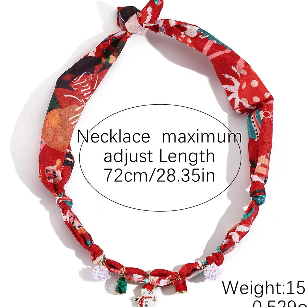 Copper Alloy Multicolored Knot Scarf Necklace Featuring Crystal Daisy Bowknot Heart Star Charms Choker for Women Autumn