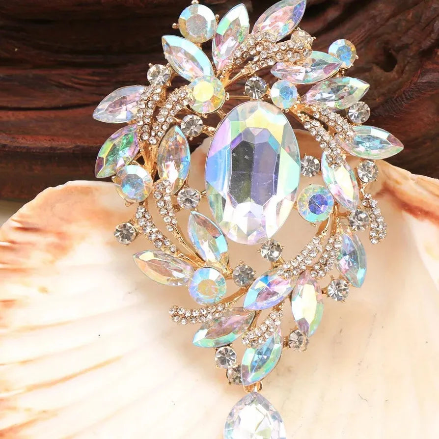 Vintage Openwork Tassel Flower Brooch Classic Gift for Men Women