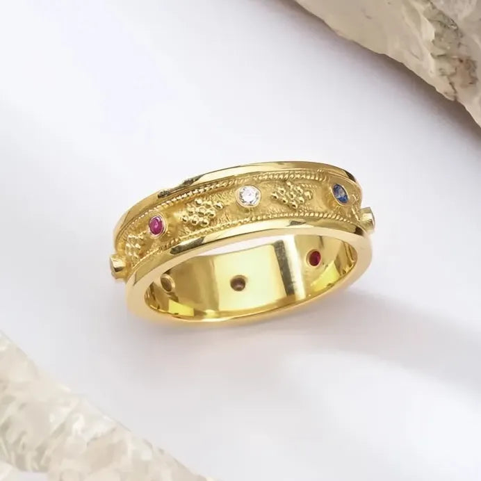 Vintage Gold Geometric Cubic Zirconia Rings for Women Fashion Jewelry