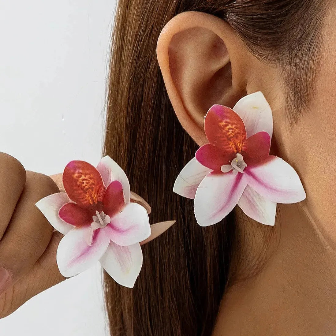 Bohemian Vintage Plant Motif Cotton Stud Earrings for Women Girls Fashion Jewelry