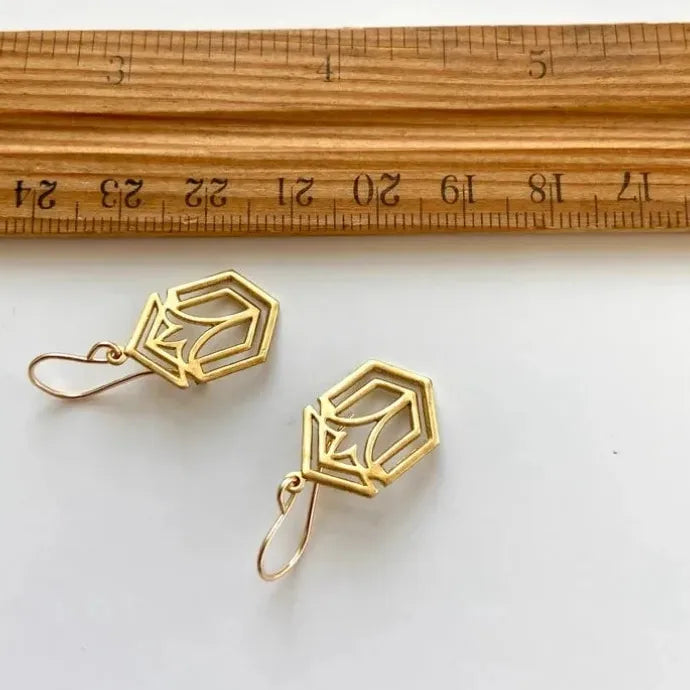 Fashionable Hollow Geometric Pendant Earrings Zinc Alloy for Women