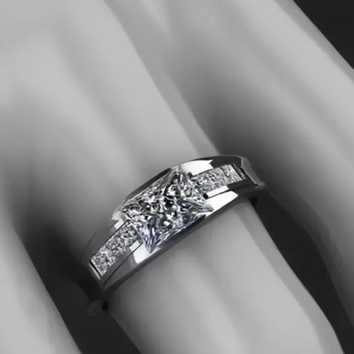 Stylish Cubic Zirconia Wedding Band Ring for Women Party Engagement