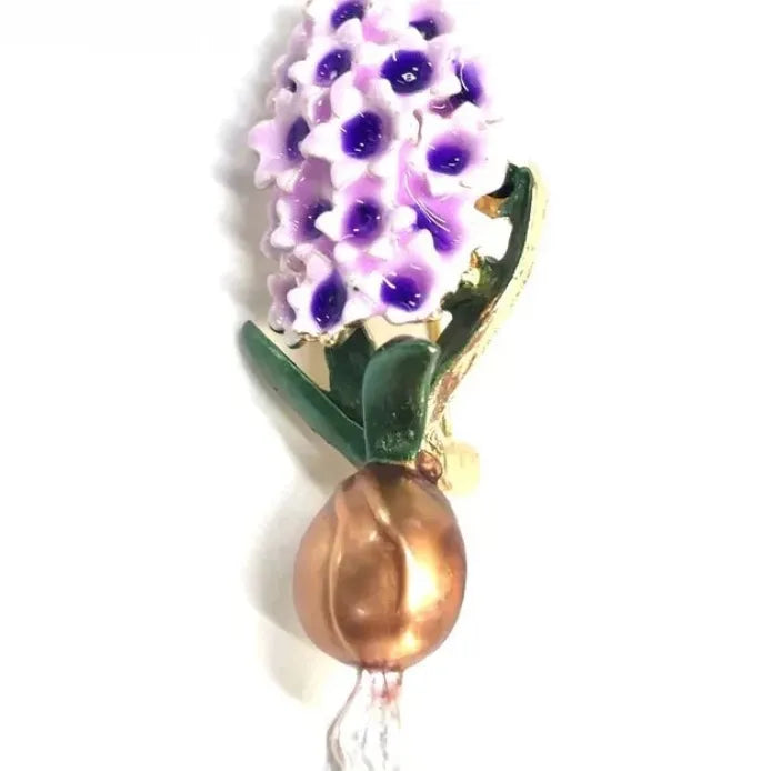 Lilac Floral Brooch Pin Elegant Fashion Jewelry for Women Accessory