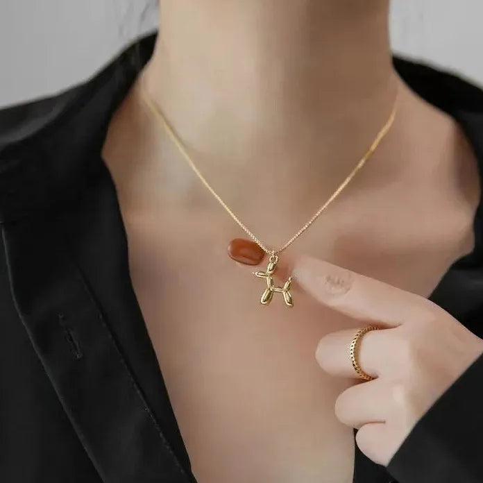 Puzzle Couple Necklace Stainless Steel Pendant Long Chain Unisex Jewelry