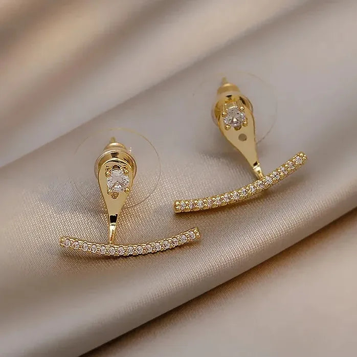 2024 Classic Korean Geometric Zircon Gold Color Earrings for Women