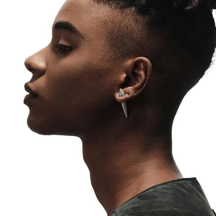 Tapered Copper Alloy Cyberpunk Geometric Stud Earrings Unisex Gift Jewelry
