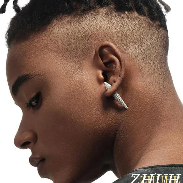 2024 Copper Alloy Cone Earrings Cyberpunk Unisex Jewelry Gift Punk Studs