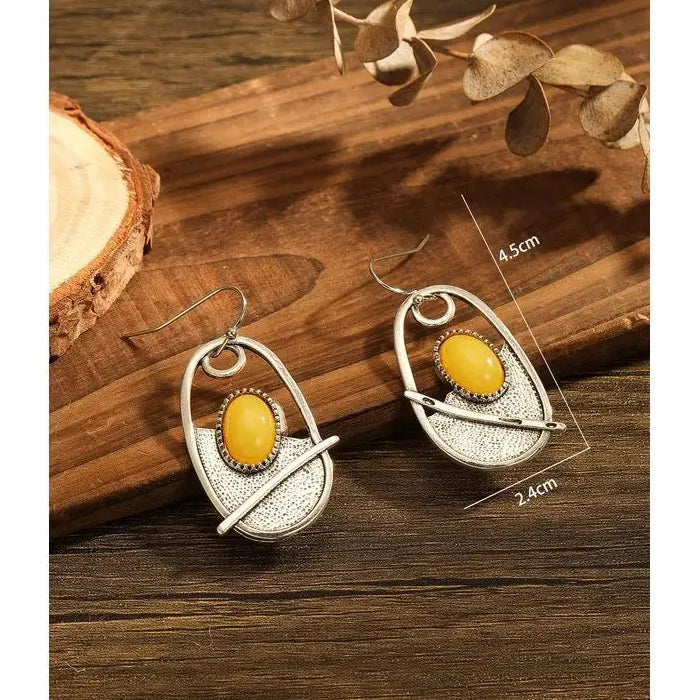 Retro Silver Minimalist Hollow Zinc Alloy Drop Earrings for Women & Teens