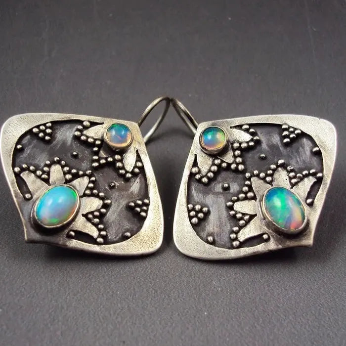 Retro Geometric Bohemian Zinc Alloy Drop Earrings for Women Daily Wear