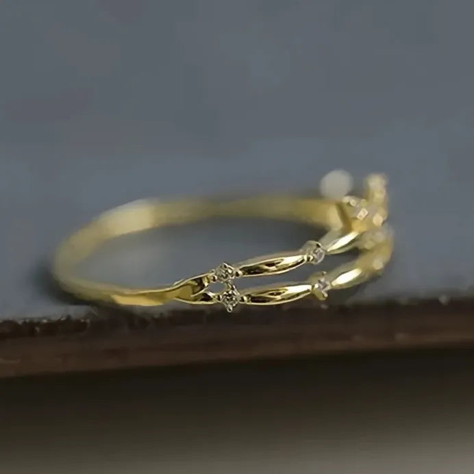 Geometric Butterfly Wedding Band for Women Bridal Statement Jewelry