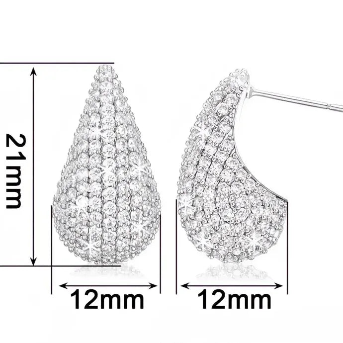 Water Drop Cubic Zirconia Earrings Women Geometric Copper Alloy Jewelry