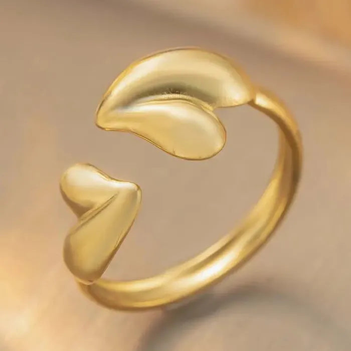 Adjustable Stainless Steel Moon Star Ring for Women Celestial Gift