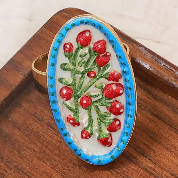 French Style Retro Adjustable Plant Ring Women Jewelry Gift Vintage Charm
