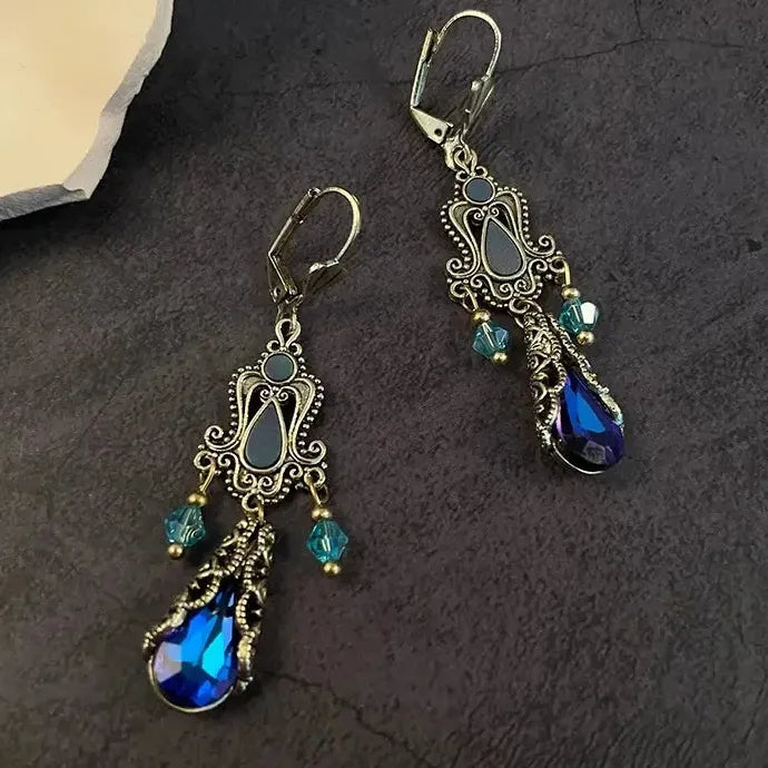 Vintage Bohemian Acrylic Crystal Water Drop Earrings Women’s Geometric Jewelry
