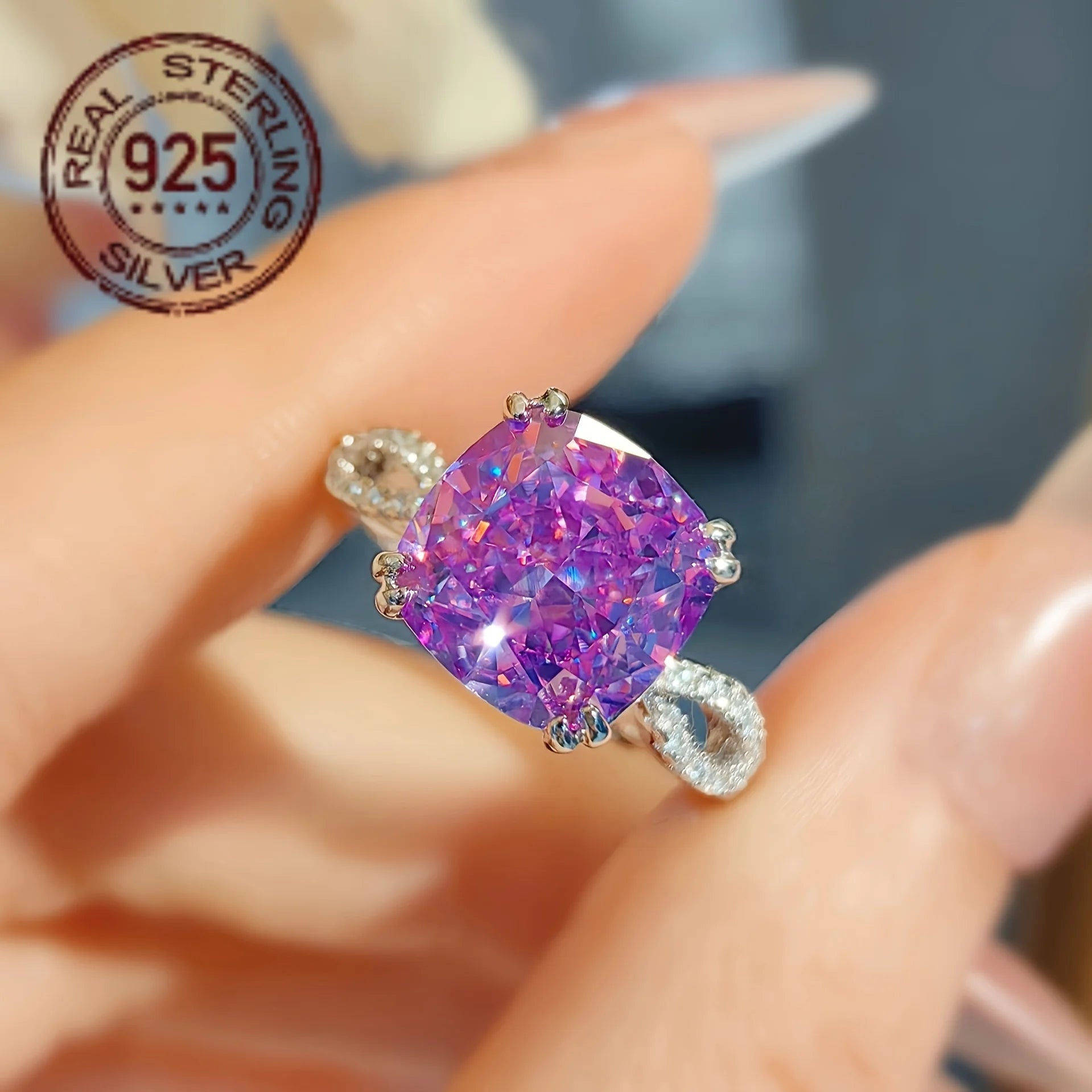 18K Gold Plated Lab Diamond Peridot Ring – 925 Sterling Silver Women’s Engagement Ring