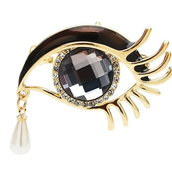 Luxury Sparkling Devil Eyes Brooch Pin for Women Men Classic Style