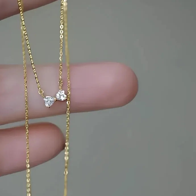 Geometric Bowknot Pendant Necklace for Women Copper Alloy Jewelry Gift