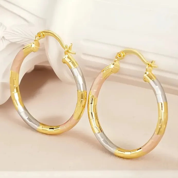 Trendy Elegant Women’s Geometric Copper Alloy Hoop Earrings