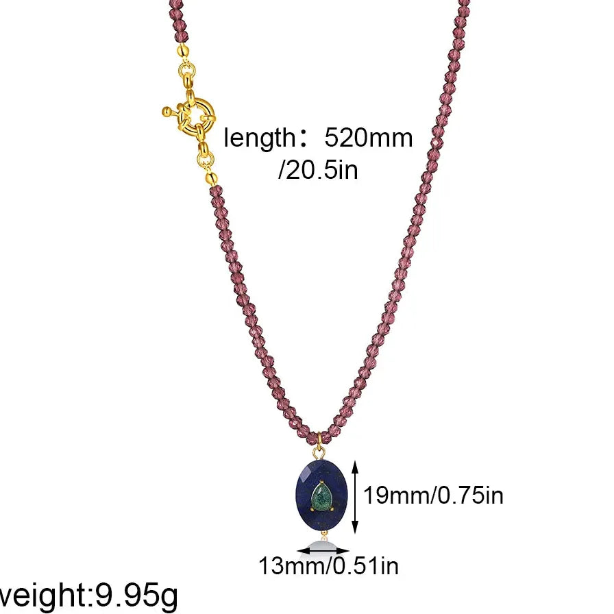 Handmade Multi Colored Bead Zircon Crystal Choker Necklace Boho Gift Jewelry
