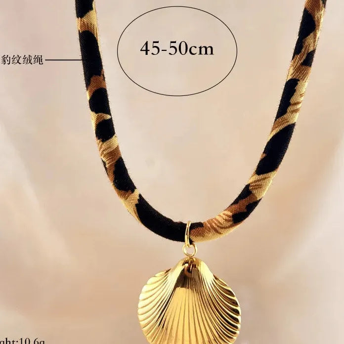 18K Gold Plated Starfish Pendant Necklace Women Spiral Sun Shell Choker Jewelry