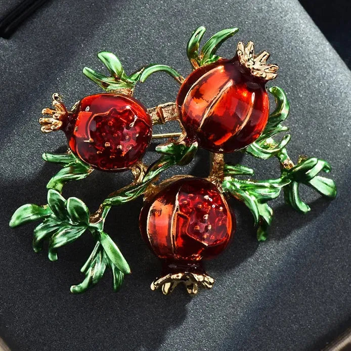 Watermelon Apple Durian Mulberry Fruit Brooch Pin for Women Men