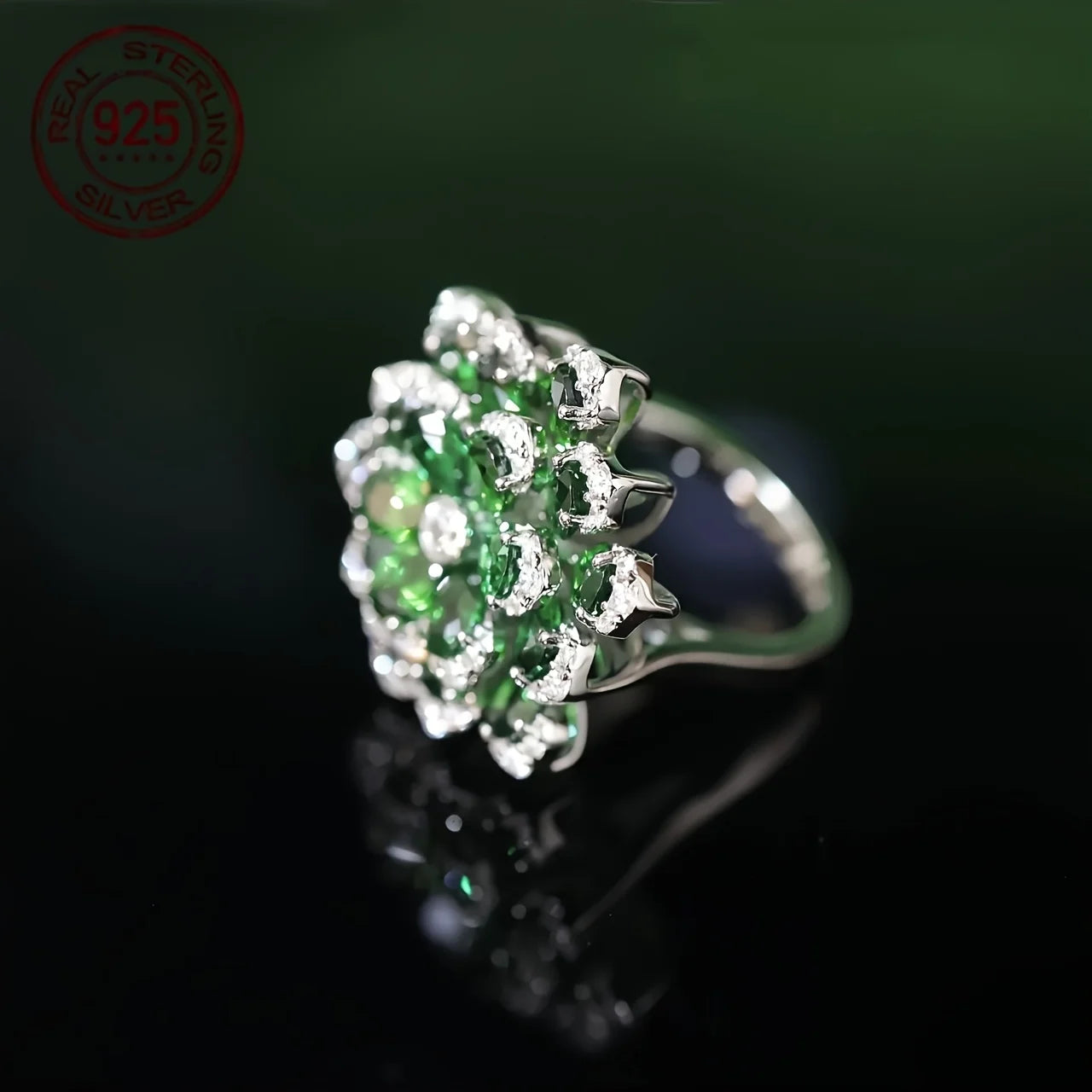 2026 New Trendy Temperament Big Flower Ring 925 Sterling Silver Full AAAAA Zircon Women Wedding Engagement Banquet Jewelry