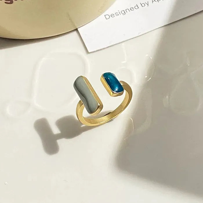 Adjustable Retro Gold Double Oil Drip Ring for Women 2025 Trendy Jewelry