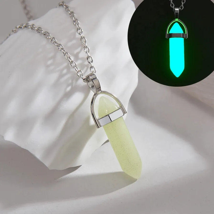 Pink Crystal Quartz Hexagonal Column Pendant Necklace for Women Jewelry