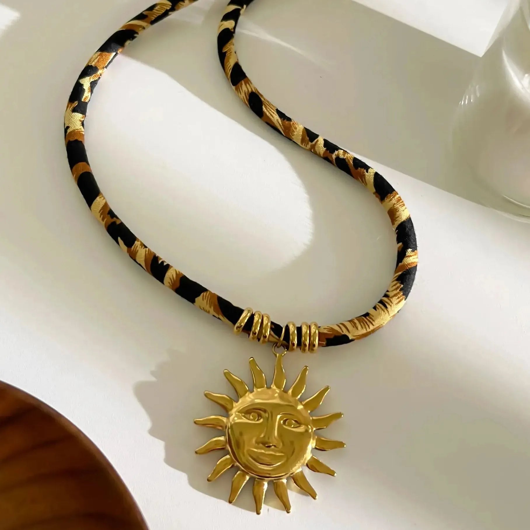 18K Gold Plated Stainless Steel Geometric Pendant Necklace Women Choker Jewelry