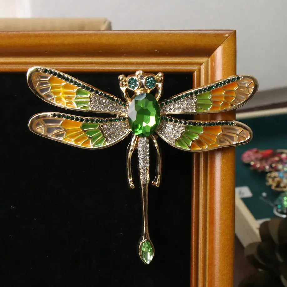 Vintage Dragonfly Brooch Elegant Jewelry Gift for Men and Women