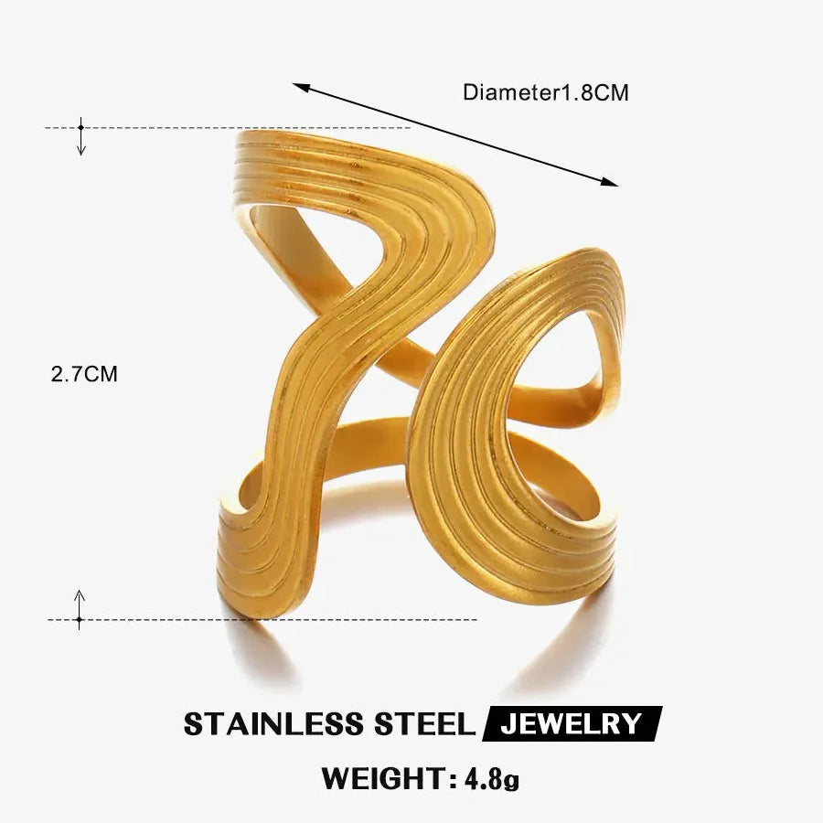 Stainless Steel Heart Opening Rings for Men Women Romantic Couple Jewelry Gift