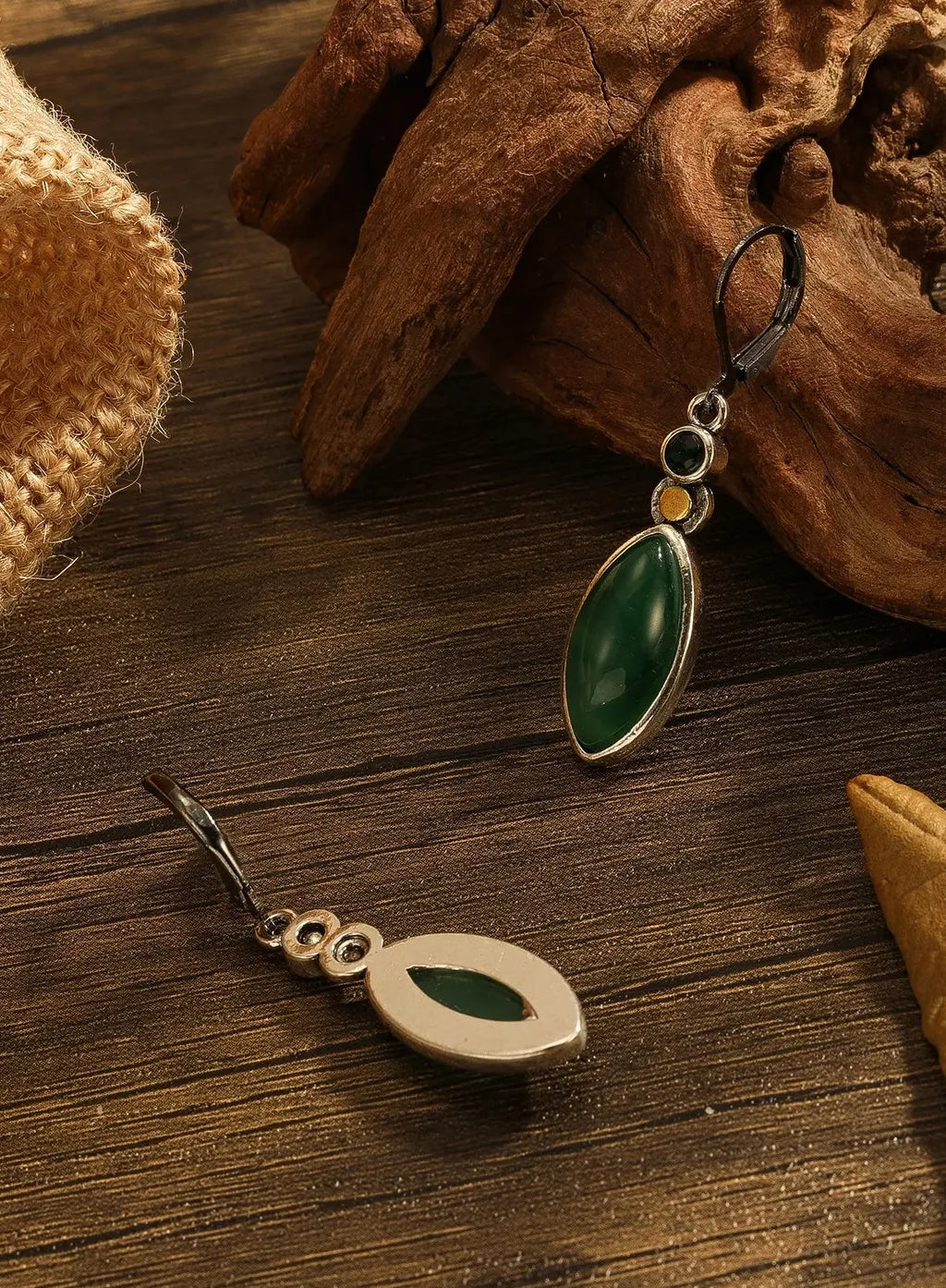 Gun Black Green Zinc Alloy Pendant Drop Earrings for Ladies Weddings Parties