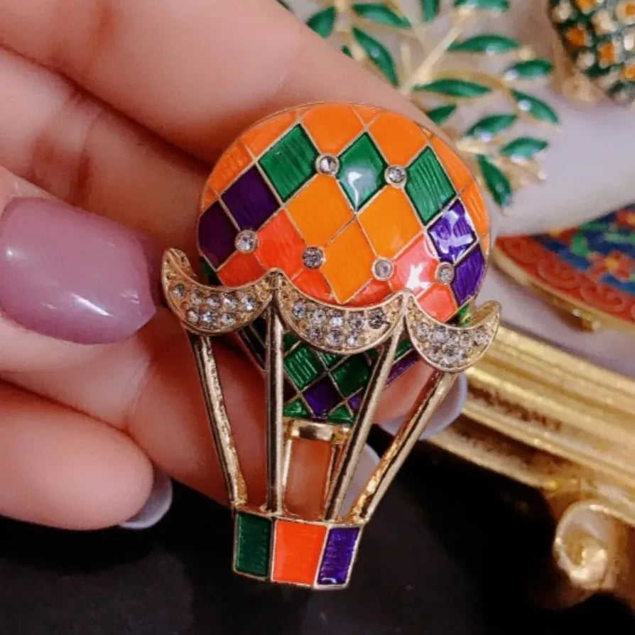 Luxury Hot Air Balloon Brooch Classic Gift for Men & Women