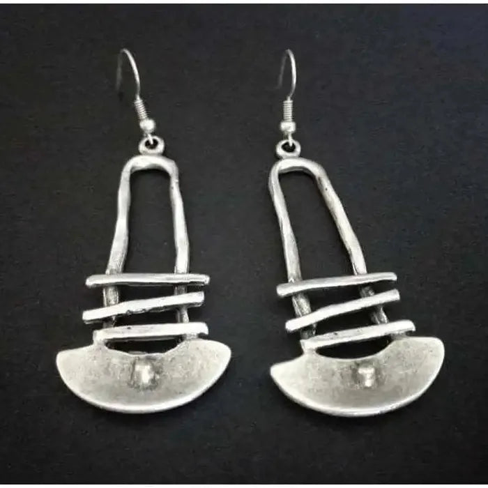 Vintage Ethnic Handmade Zinc Alloy Metal Drop Earrings for Women Punk Jewelry