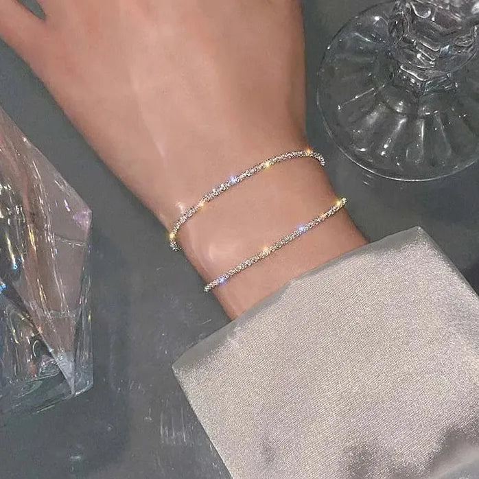 2026 Silver Sparkling Gypsophila Adjustable Chain Bracelet Women Wedding Jewelry