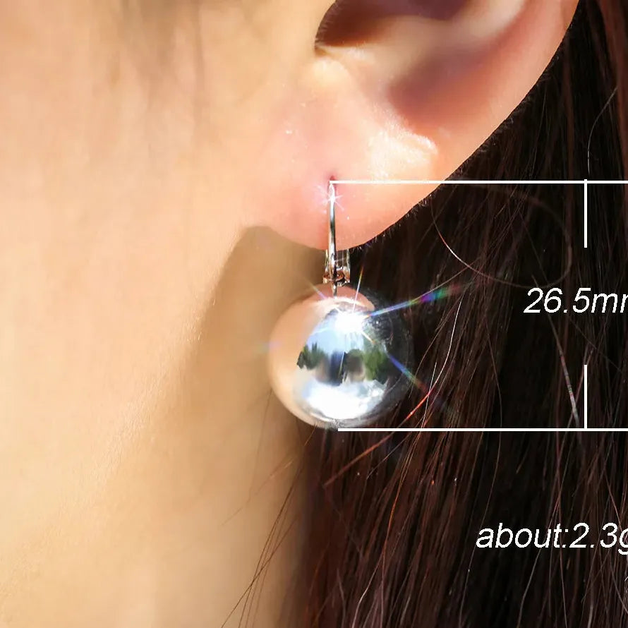 Korean Fashion Silver Gold CZ Paved Hoop Earrings for Women Girls Metal