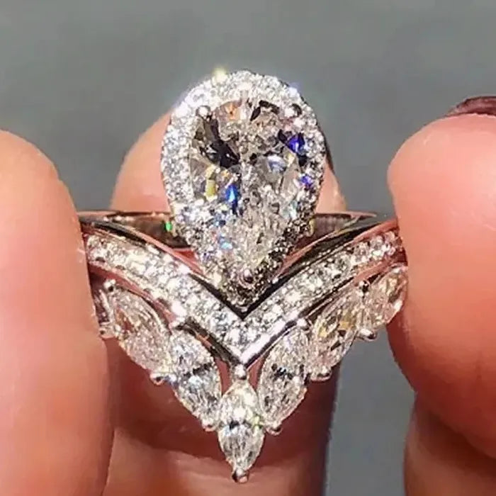 Temperament Female Ring Full Diamond Zinc Alloy Acrylic Fashion Jewelry