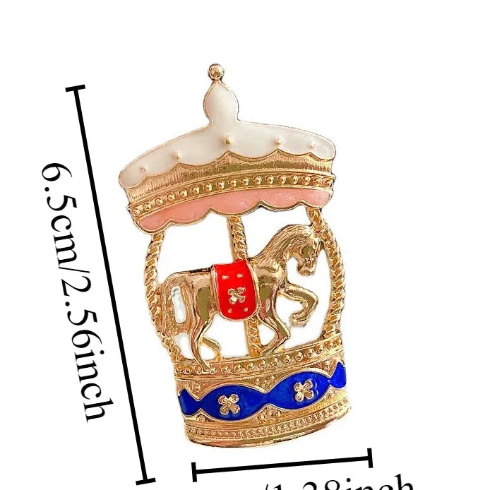 Luxury Classic Carousel Brooch Wedding Gift for Men & Women
