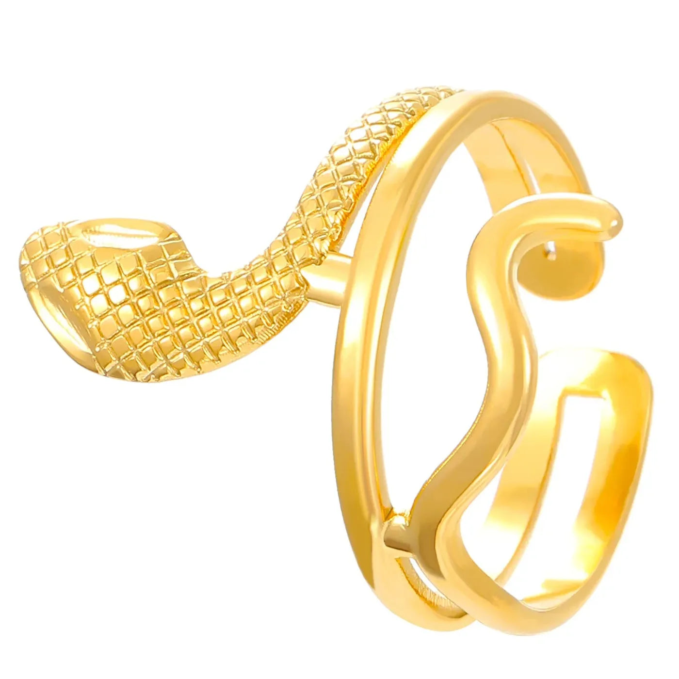Gold Color Stainless Steel Hollow Heart Open Ring Party Jewelry Gift
