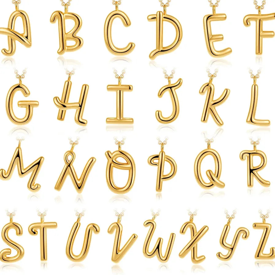 18K Gold Plated A-Z Initial Necklace Waterproof Alphabet Choker Jewelry Gift Women